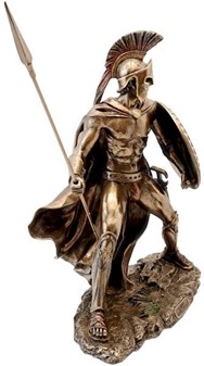 Leonidas Figur. Imponerende Spartanske Konge i Bronze