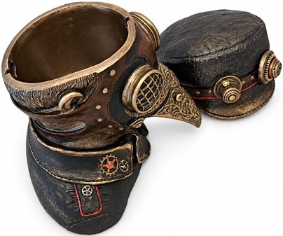 DEKORATION TIL STUEN. Impossant figur af Pestlægen i Steampunk stil