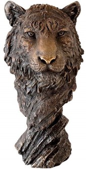 Bronze buste af tiger. Eksklusiv stuepynt og kontordekoration