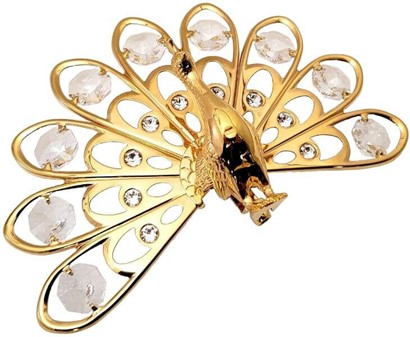 BILLIG BRYLLUPSGAVE. Spilledåse med påfugl og Swarovski krystaller