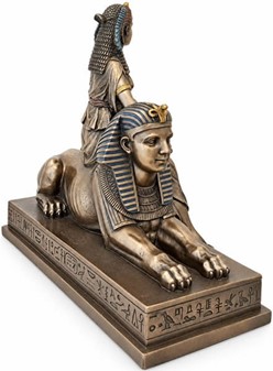 Kleopatra og Sfinks Bronze Statue: Tidløs Elegance til Dit Rum