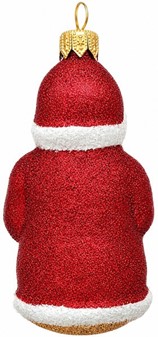 Rød julemand glasfigur til juletræet (10 cm) | Polsk julepynt