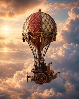 GAVE TIL MAND. Forbløffende dekorativ figur af Steampunk ballon