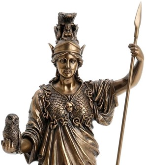 Imponerende Athene Gudinde Figur. Græsk Myndighed til Kontor og Hjem