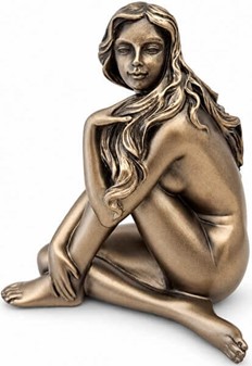 Romantisk bronzefigur. Sensuel kvindeakt i kunstnerisk lille form