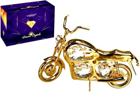 SMÅ GAVER TIL HAM. Guldbelagt motorcykel med Swarovski krystaller