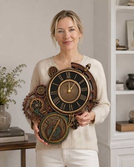 PYNT TIL VÆGGEN. Steampunk astrolabe enestående vægur. Perfekt gave