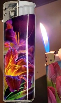 ENGANGSLIGHTER MED BILLEDE. Billige lightere med blomster. 5 stk