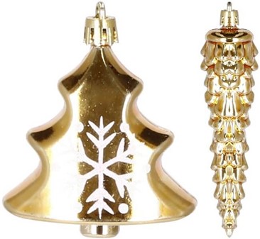Billige guld plast julekugler til en store julearrangementer. 72 stk