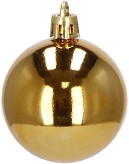 Billige guld plast julekugler til en store julearrangementer. 72 stk