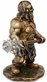 Viking figur med Humor: Kriger med Kølle og med et truende blik!