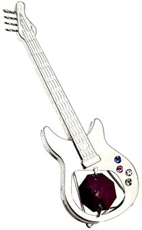 Gave til guitarist. Forsølvet lille figur af en elektrisk guitar