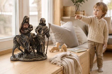 FLUGT TIL EGYPTEN. Enestående figur Hellige Familie. Ideel Julegave