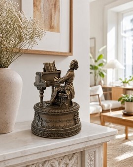 Eksklusiv Chopin Spilledåse Figur. En Tidløs Gave til Musikelskeren