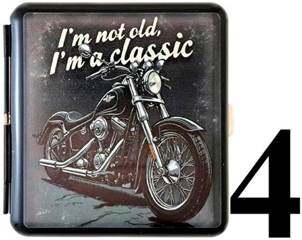 Cigaret Etui Metal med Chopper Motiv – Den perfekte gave til mænd