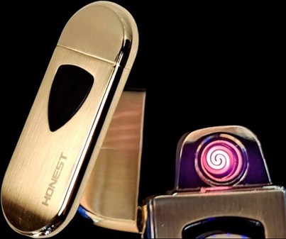 Luksuriøs Genopladelig Guld USB Lighter - Miljøvenlig og Elegant