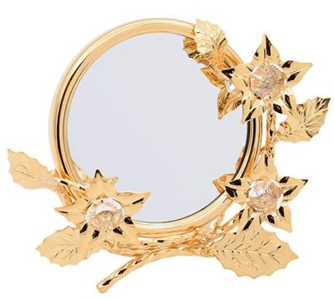 FOTORAMME. Guldbelagt fødselsdagsgave med tre Swarovski krystaller