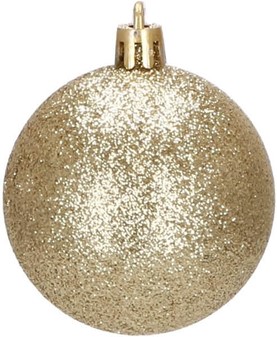 Billige guld plast julekugler til en store julearrangementer. 72 stk