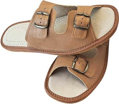SOMMER LÆDER SLIPPERS HERRE. hjemme sandaler til manden med spænder