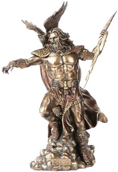ZEUS. Figur af græske gud med tordenkilen og ørn til stue dekoration