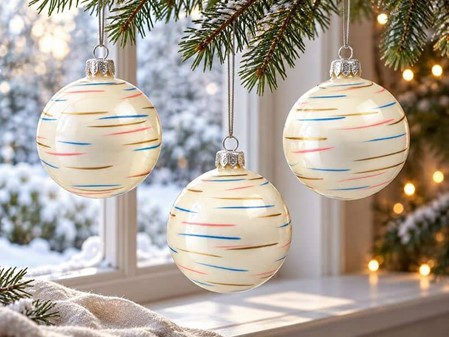 Eksklusive Julekugler Glas: Moderne Design og Håndværk. Ø 8 cm, 6 stk
