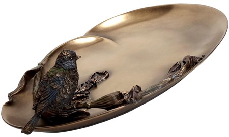 Elegant Art Nouveau pyntefad med fugl. Perfekt til stilfuld dekoration