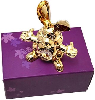 KANIN FIGUR. Smuk forgyldt munter kanin med Swarovski krystaller