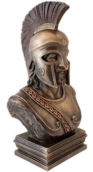 GAVE TIL BEDSTE VEN. Bronze buste af spartansk kriger i korinth hjelm