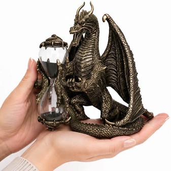TIMEGLAS. Unik Veronese skulptur af dragen med timeglas i hænderne