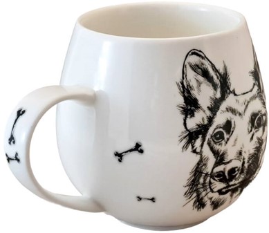 PORCELÆNSKRUS. Eksklusivt krus med schæfer. Hyldest til Din Bedste Ven