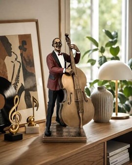 JAZZ KONTRABASSIST FIGUR | Julegave til Musiker og Musikelskeren
