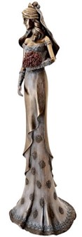 BRYLLUPSFIGUR. Smuk bronze figur af bruden med en bryllupsbuket