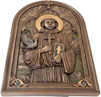 Sankt Frans af Assisi ikon. Unik Indretning og Tidløs Inspiration