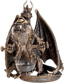TIMEGLAS. Unik Veronese skulptur af dragen med timeglas i hænderne