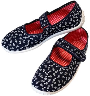 GAVE TIL PIGE. Billige navy sko med gummisål og velcrolukning. 179 kr