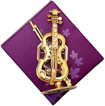 GAVEIDEER TIL MUSIKER. Forgyldt violin med Swarovski krystaller