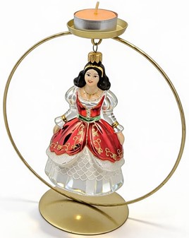 Unik julepynt. Flot glasfigur prinsesse at hænge på juletræet. 16 cm