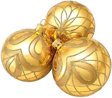 Unik julepynt. Polske håndlavet guld blank julekugler med dekoration