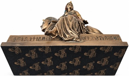 Kleopatra og Sfinks Bronze Statue: Tidløs Elegance til Dit Rum