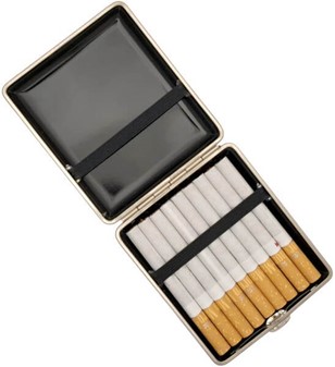 DEN PERFEKTE GAVE TIL HAM. Stilfulde, mørkebrun læder cigaretetui VH