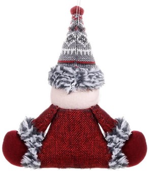 Sød julemand figur. Sjov og billig dekorativ nisse til ophæng. H 19 cm