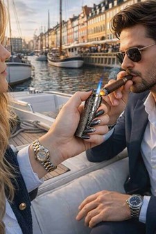 JET LIGHTER. En luksuriøs, vindsikker gaslighter med stilfuldt design