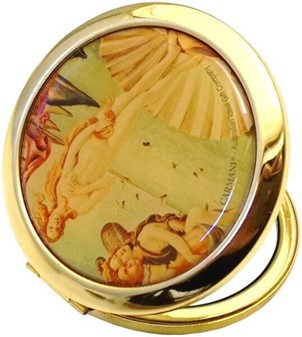 DEN BEDSTE GAVE TIL MOR. Elegant makeup spejl med "Venus fødsel" motiv