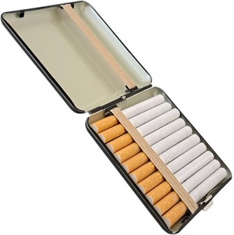 Cigaret etui Metal til Fisker. Gaveidé med detaljeret fiskerimotiv