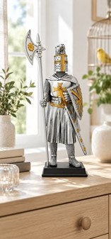 HISTORISKE FIGURER. Tempelridder - unik middelalder ridder skulptur