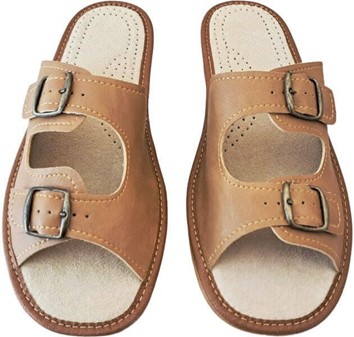 SOMMER LÆDER SLIPPERS HERRE. hjemme sandaler til manden med spænder