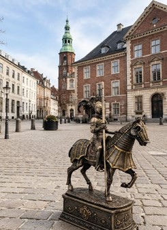 Middelalderridder på hest – majestætisk bronzefigur til hjemmet