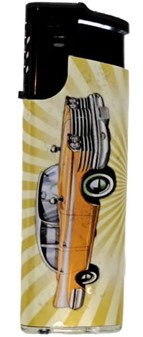LIGHTER MED BILLEDE. Engangslightere med billeder af retro biler 5 stk