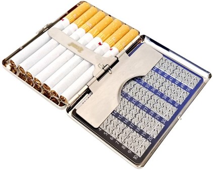 Elegant cigaret etui med kortplads og Swarovski-krystaller