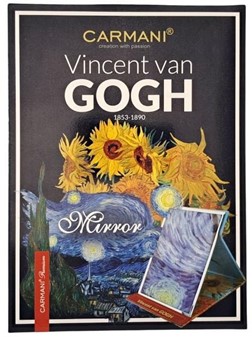 Toiletspejl i et etui med berømte værk "Stjernenatten" af V. van Gogh